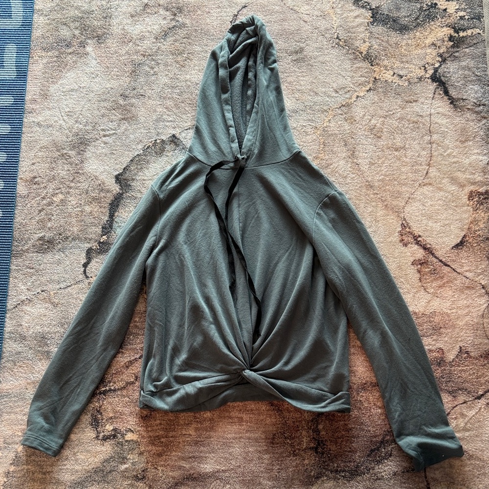 Women's Green Twist Front Hoodie
